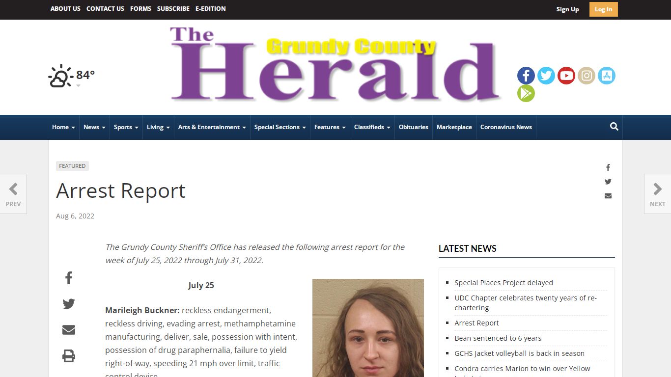 Arrest Report | Local News | grundycountyherald.com